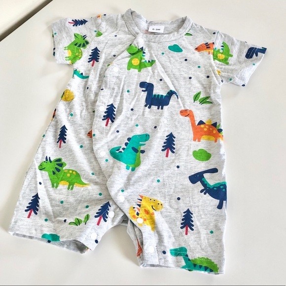 PatPat Infant Dinosaur One Piece Snap Up 0-3 Months - Picture 2 of 9